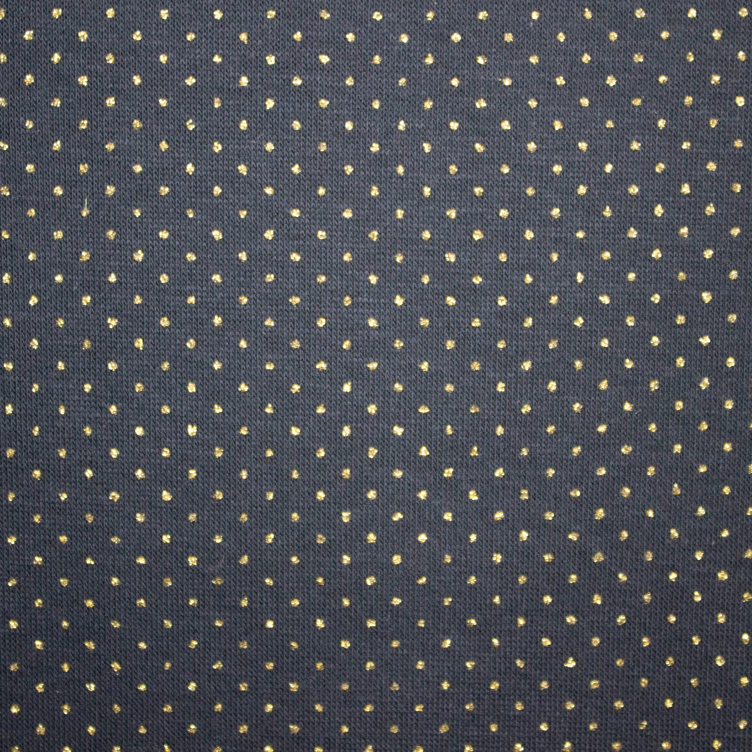 Polyester donkerblauw met glitterstippen